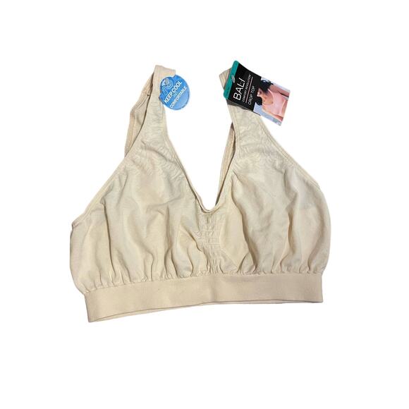 Bali Comfort Revolution Cream Bra unpadded wireless seamless Large 38-40 B-DD - Picture 3 of 6